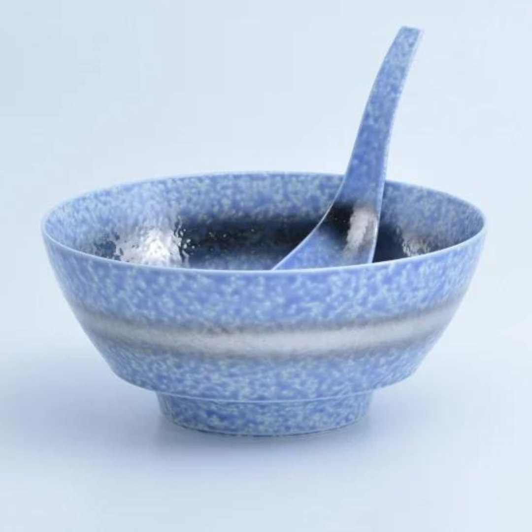 Bol et Cuillère à ramen "Ultime" Arita Bleu