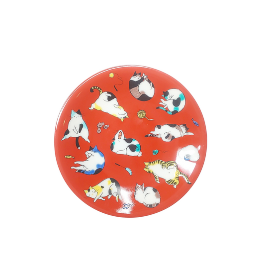 Assiette Kutani-yaki Chat 12×1,9 cm – Petite assiette japonaise en porcelaine