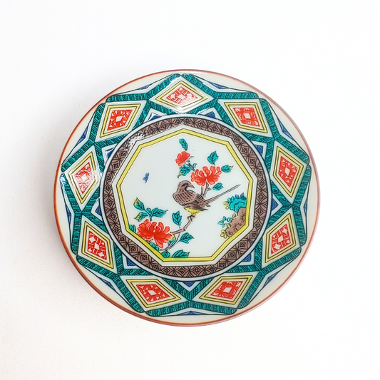 Assiette Kutani traditionnelle Fleurs et oiseaux 10,5 × 2 cm – Kutani-yaki