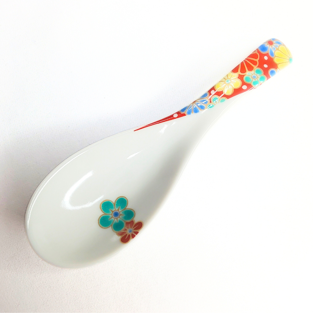 Cuillère à ramen Fleurs – Kutani-yaki