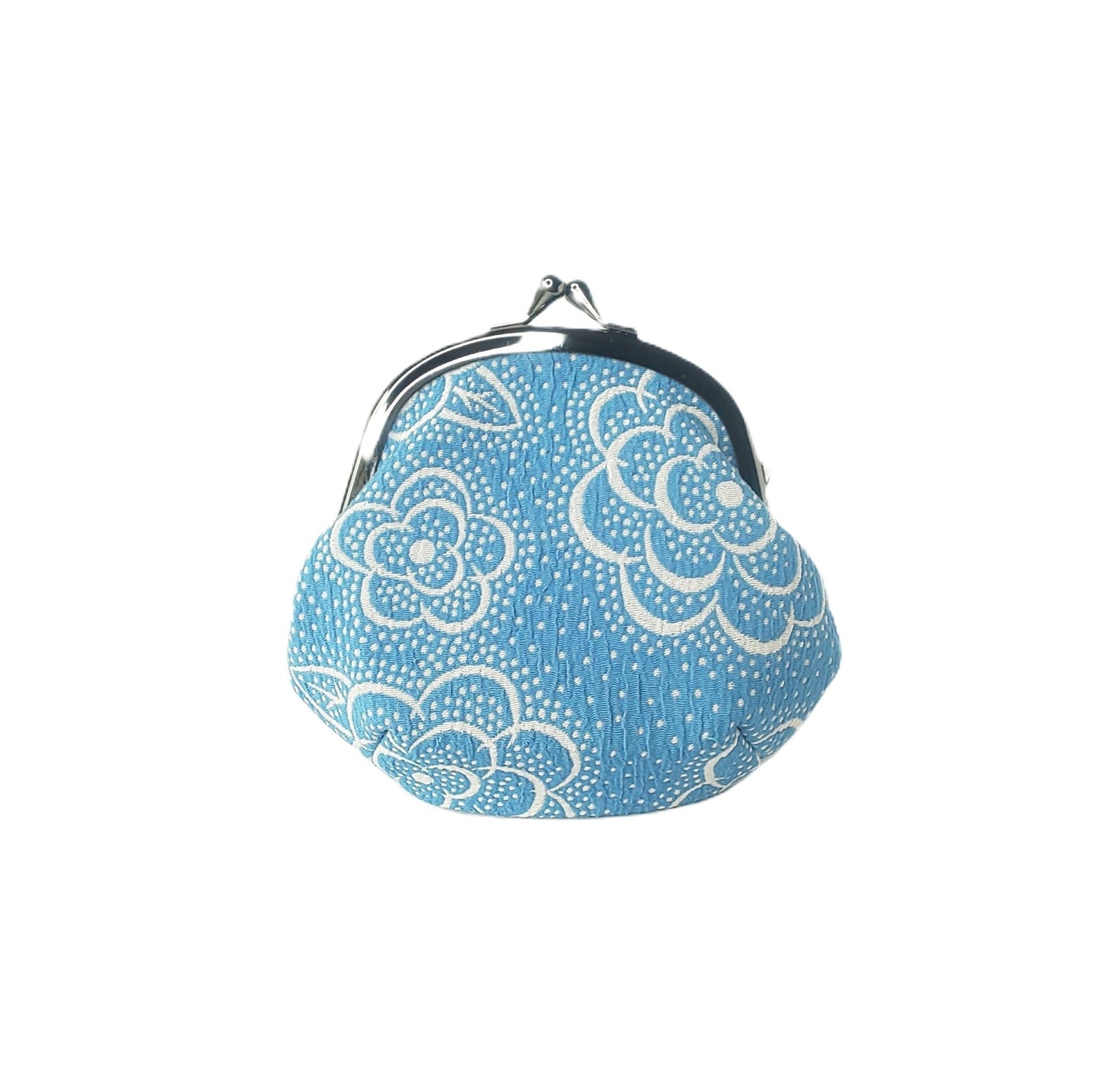 Poche Chirimen Tsubaki Camélia Blue