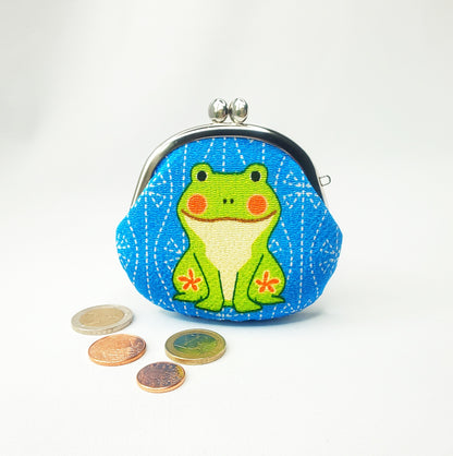 Porte-monnaie Chirimen Kaeru Grenouille