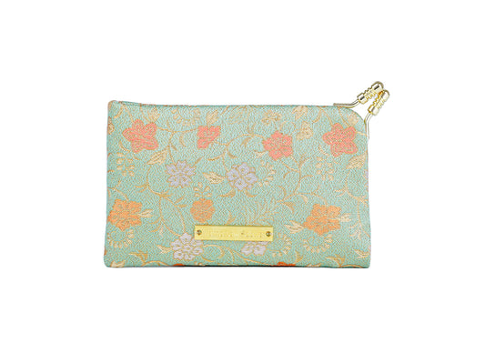 Porte-cartes et Portefeuille Nishijin Karakusa Fleur – Portefeuille japonais en textile Nishijin-ori