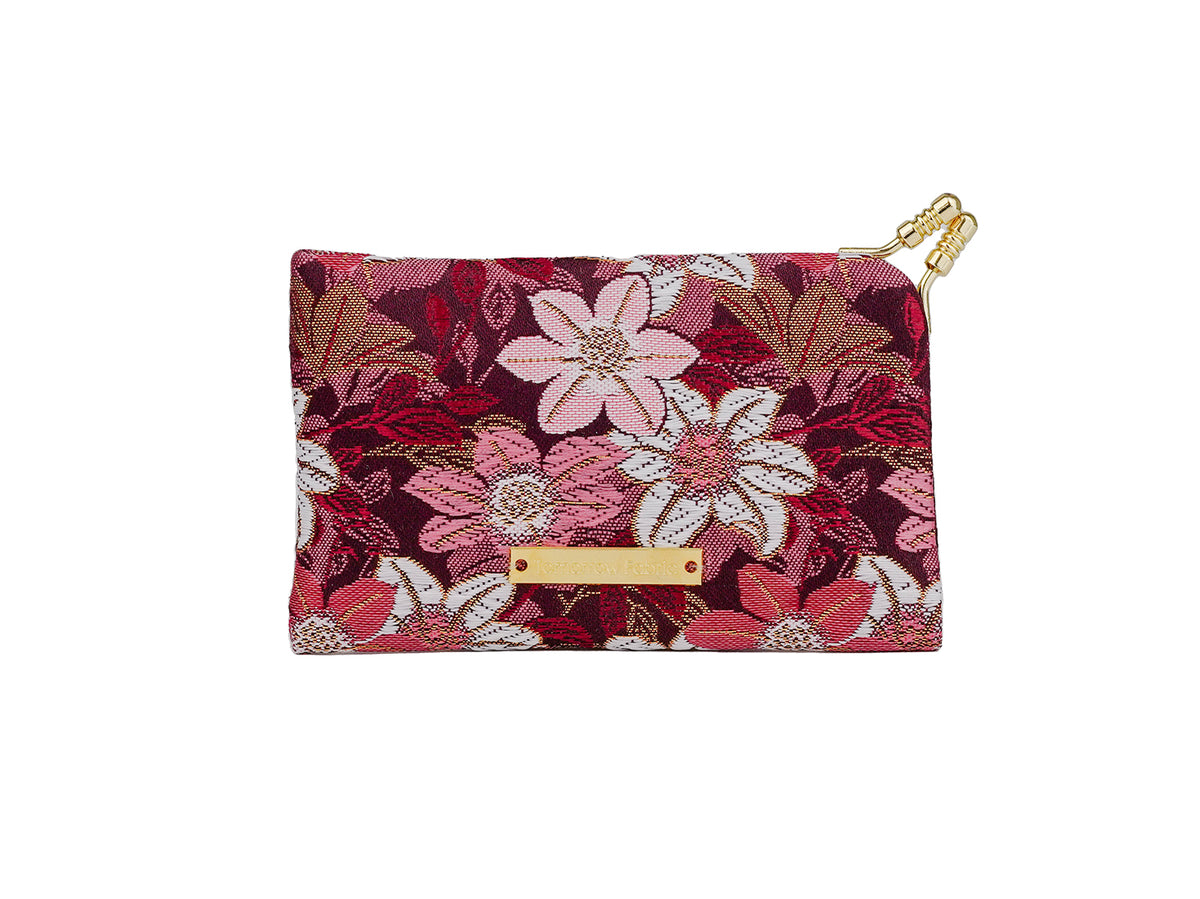 Porte-cartes et Portefeuille Nishijin Tsutsuji Fleur – Portefeuille japonais en textile Nishijin-ori