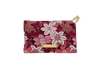 Porte-cartes et Portefeuille Nishijin Tsutsuji Fleur – Portefeuille japonais en textile Nishijin-ori