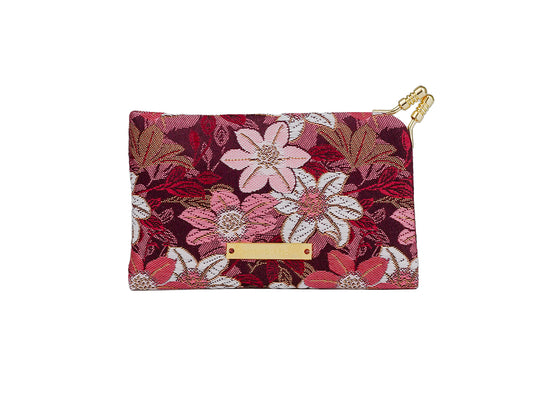 Porte-cartes et Portefeuille Nishijin Tsutsuji Fleur – Portefeuille japonais en textile Nishijin-ori