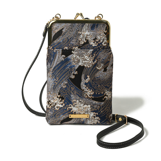 Sac à bandoulière Nishijin Nami Vague – Sac japonais en textile Nishijin-ori