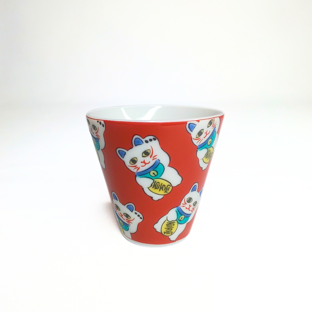 Tasse à Saké ou Expresso Kutani-yaki Maneki-neko Chat – Tasse japonaise en porcelaine