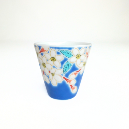 Tasse à Saké ou Expresso Kutani-yaki Sakura – Tasse japonaise en porcelaine
